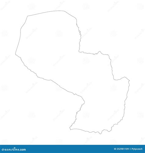 Paraguay Vector Country Map Outline Stock Vector - Illustration of country, continent: 252981109