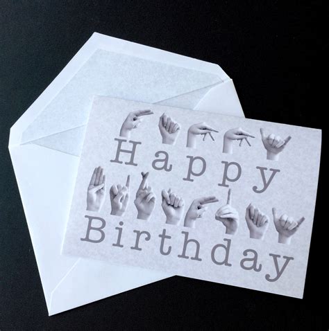 ASL HAPPY BIRTHDAY Card American Sign Language 5x7 - Etsy