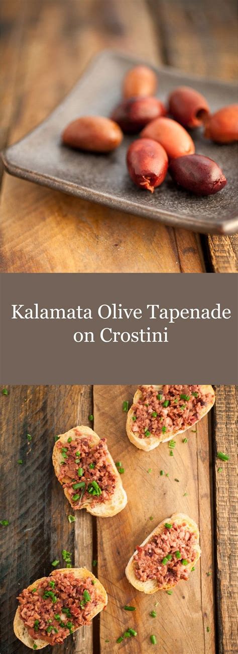 This Kalamata Olive Tapenade On Crostini recipe is the perfect easy appetizer for any party ...