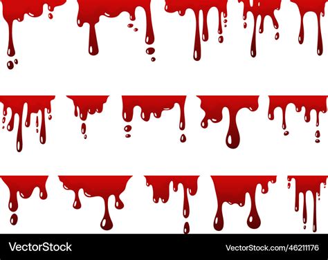 Red dripping blood flowing paint splatter Vector Image