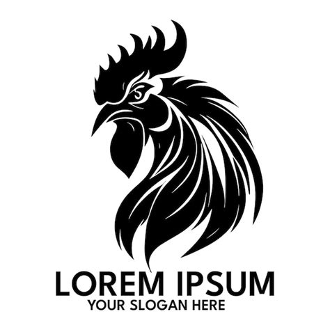 Ilustración de vector de estilo de logotipo de silueta de gallo | Vector Premium