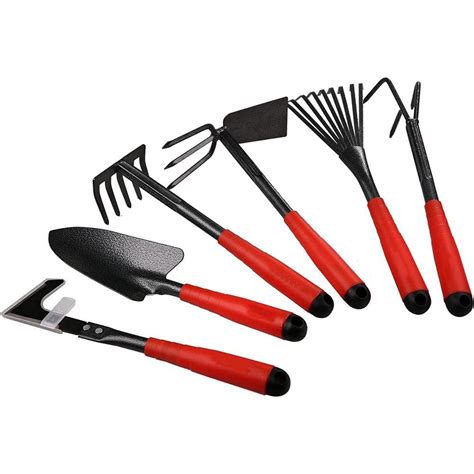 6-Piece Garden Hand Tools with High Carbon Steel Heads, Garden Tool Set B071W8GDW5 - The Home Depot