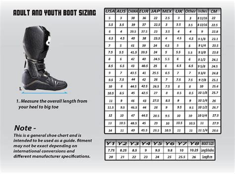 Fox youth motocross boot size chart | MOTODOMAINS