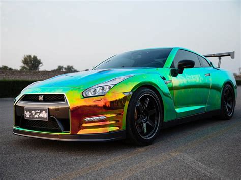 Green Rainbow Chrome Vinyl Wrap Foil-Car Wrap Film，Vinyl Wrap For Car，Electric Chrome Vinyl Wrap ...