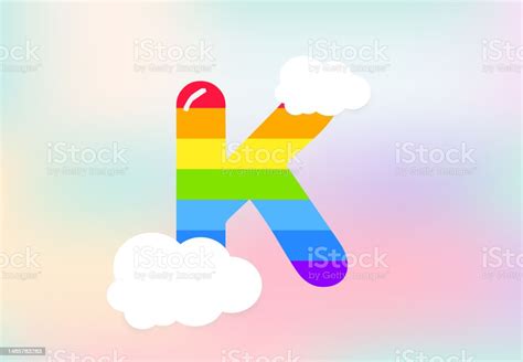 K Letter Rainbow Patterns Design Abstract Rainbow Letter For Kids Love ...