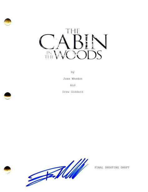 Bradley Whitford Signed Autograph Cabin in the Woods Full Movie Script ...