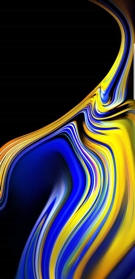 Download Blue And Yellow Paint On Galaxy Note 7 Wallpaper | Wallpapers.com