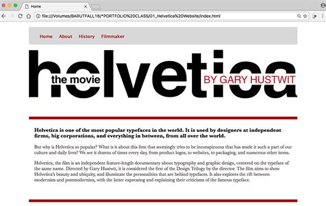 Helvetica, A Web Design Project on Behance