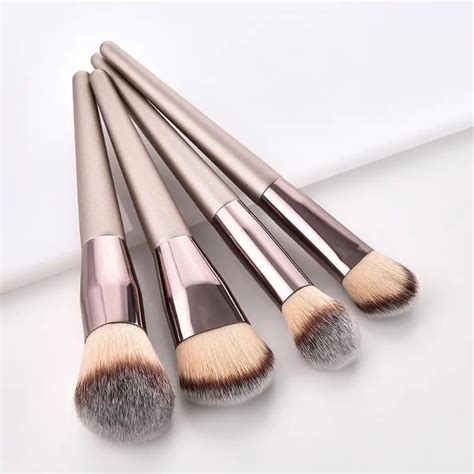 Professional 4pcs Champagne Gold Makeup Brushes Sets Cosmetic Brush ...