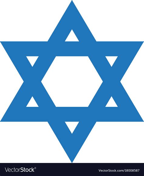 Blue star david icon israel symbol Royalty Free Vector Image