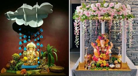 Ganpati Decoration Ideas With Flowers | Shelly Lighting