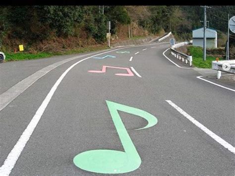 Japan has a network of "Melody Roads" that play Music as you drive over them at correct speed ...