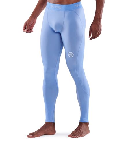 Men's SERIES-1 Long Tights - Sky Blue | Compression Tights | SKINS UK