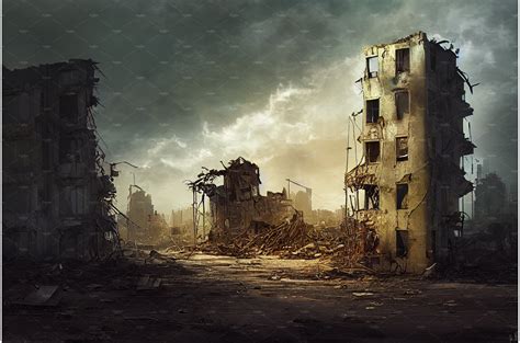 Destroyed city background | Illustrations ~ Creative Market
