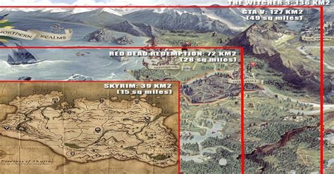 The Witcher 3 Map Size Comparison : witcher