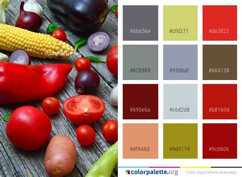 Natural Foods Vegetable Local Food Color Palette | colorpalette.org