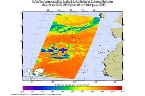 Tropical Storm Ophelia appears as a comma in NASA imagery