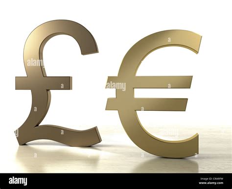 Pound symbol and Euro symbol made of brass Stock Photo: 48795821 - Alamy