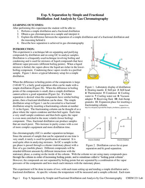 Simple and fractional distillation lab report - Docsity