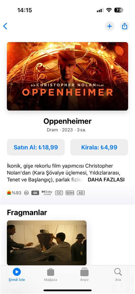 Oppenheimer, Aşırı Uygun Bir Fiyata AppleTV'ye Eklendi - Webtekno