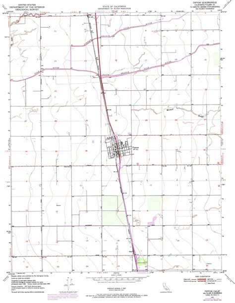 Tipton topographic map, CA - USGS Topo Quad 36119a3