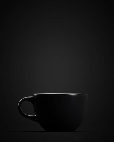 Premium Photo | Black mug on a black background Copy space Drinks theme