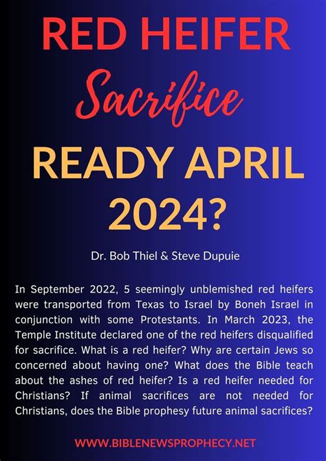 Red Heifer Sacrifice Ready April 2024? — Bible News Prophecy Radio