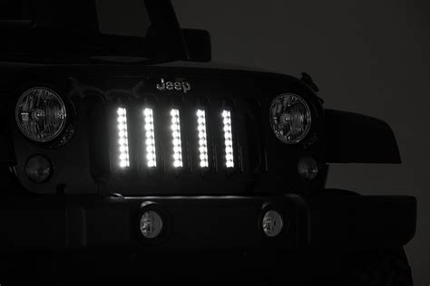 Rough Country 8in LED Light Bar & Vertical Grille Mount Kit for 07-18 Jeep Wrangler JK with 2 ...