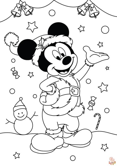 Minnie And Mickey Mouse Christmas Coloring Pages