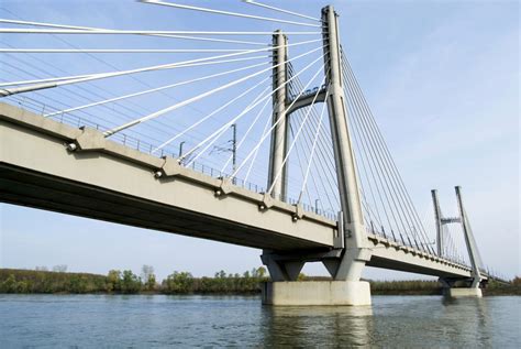 Cable-stayed bridge across river Po in Northern Italy - RODINOX