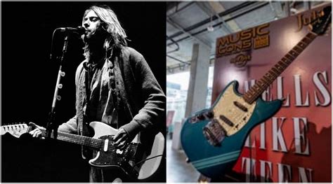 Kurt Cobain's blue 1969 Fender Mustang guitar from 'Smells Like Teen ...