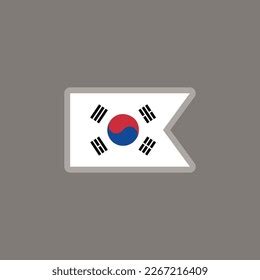 Illustration South Korea Flag Template Stock Vector (Royalty Free ...