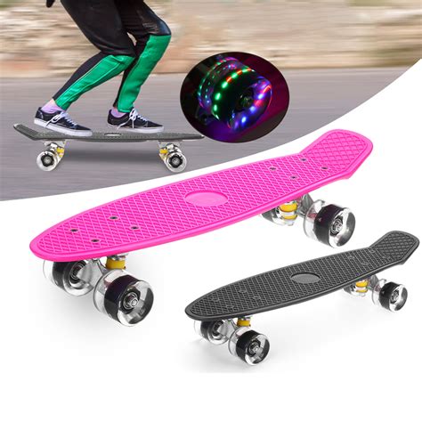 22inch Unisex Children Adults Skateboards Colorful LED Light PU Wheels ...