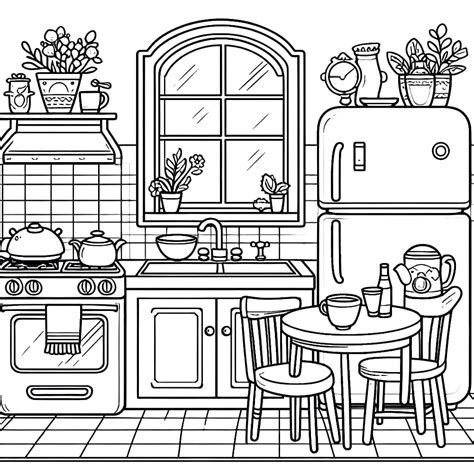 Kitchen coloring pages - ColoringLib