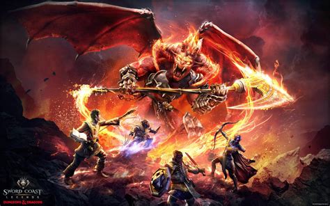 Download Dnd Heroes Against Red Dragon Poster Wallpaper | Wallpapers.com