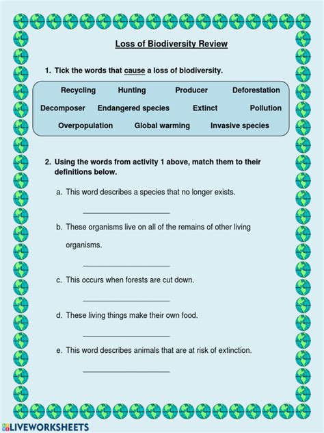 Biodiversity Activity | PDF