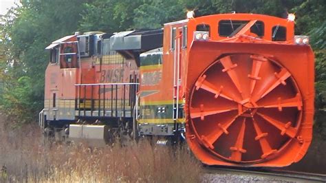 BNSF Rotary Snowplow! - Colona, IL - 9/16/2016 - YouTube