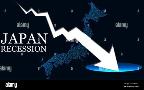 Japan map with arrow indicated recession Stock Photo - Alamy