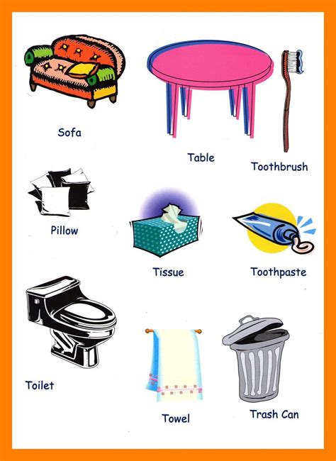 Household Items Vocabulary For Kids