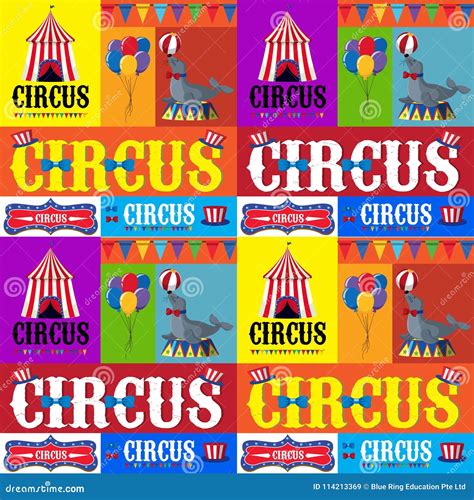 Poster Design for Circus with Tent and Animals Stock Vector ...