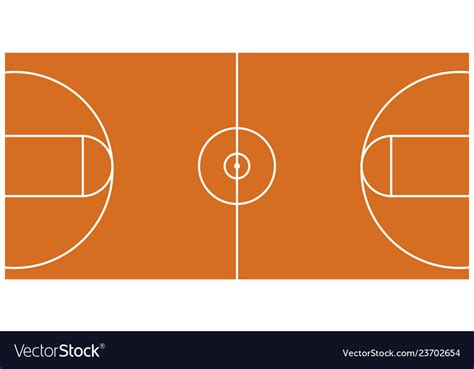 Isolated aerial view of a basketball court Vector Image