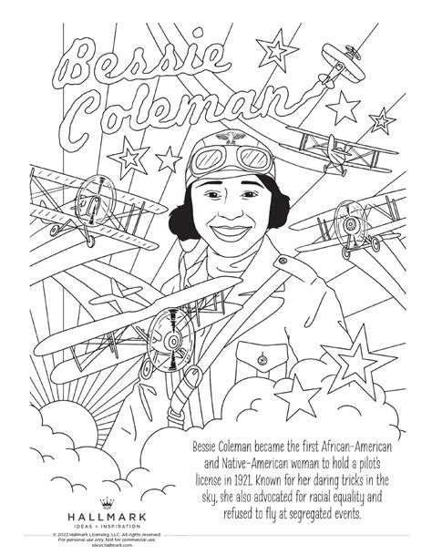 Bessie Coleman Coloring Pages - Coloring Home