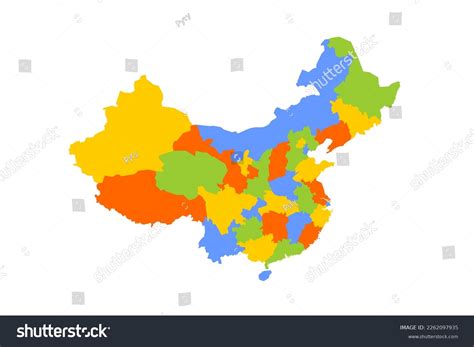 China Political Map Administrative Divisions Provinces Stock Vector (Royalty Free) 2262097935 ...