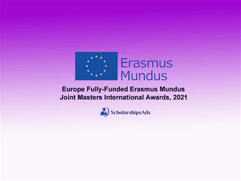 Europe Fully-Funded Erasmus Mundus Joint Masters International Awards, 2021