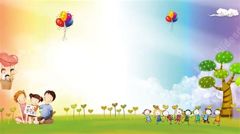 Child Childrens Day Grassland Cartoon Powerpoint Background For Free ...