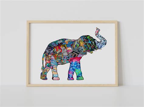 Elephant Graffiti Poster Elephant Art Print Graffiti Street | Etsy