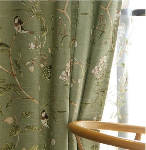 Amazon.com: pureaqu Birds Floral Pattern Curtain Panels Grommet Top Curtains for Living Room ...