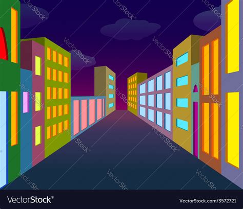 Night city street Royalty Free Vector Image - VectorStock