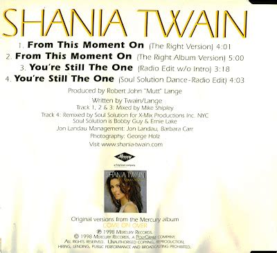 POP 'TIL YOU PUKE!: Shania Twain - From This Moment On - (Import CD ...