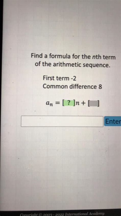 [ANSWERED] Find a formula for the nth term of the arithmetic se... - Algebra